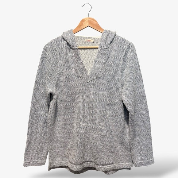 Faherty Tops - Faherty Beach Terry Hoodie Whitewater Blue Pocket Size L Lounge Cozy Casual
